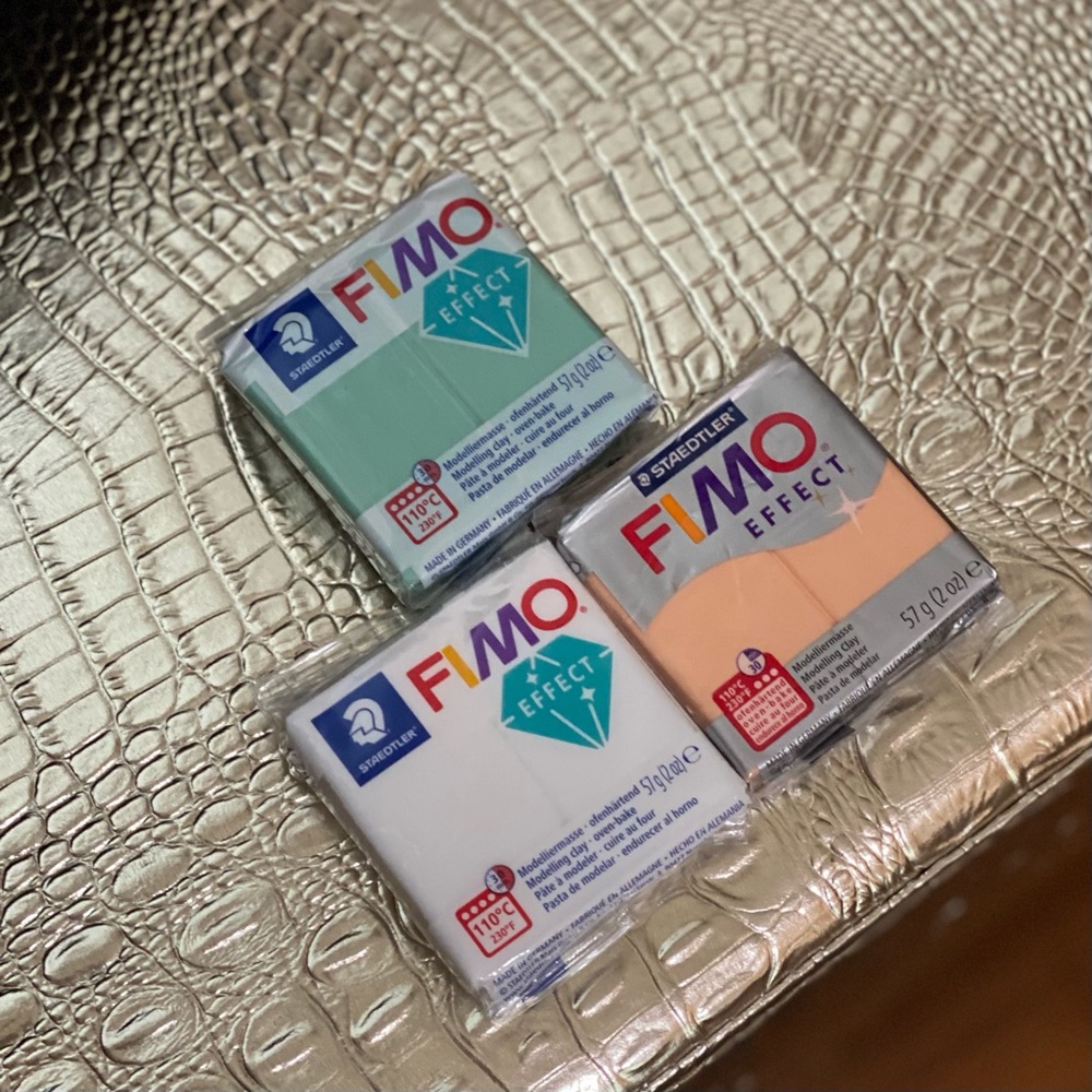 Set of 3 Fimo clay